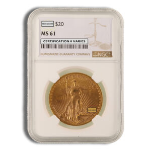 $20 Gold Saint-Gaudens Double Eagle - NGC MS61