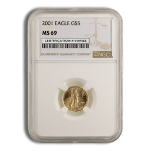 2001 1/10 oz Gold Eagle $5 NGC MS69