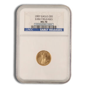 2007 1/10 oz Gold Eagle $5 NGC MS70 ER