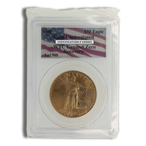 1998 1 oz Gold Eagle $50 PCGS Gem BU - WTC Ground Zero