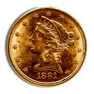 $5 Gold Liberty Half Eagle - BU