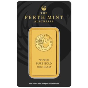 100 gram Gold Bar - Perth Mint (Carded)