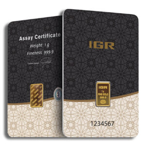 1 gram Gold Bar - IGR Metals (Carded)