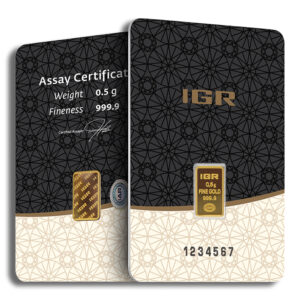 1/2 gram Gold Bar - IGR Metals (Carded)