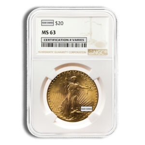 $20 Gold Saint-Gaudens Double Eagle - NGC MS63