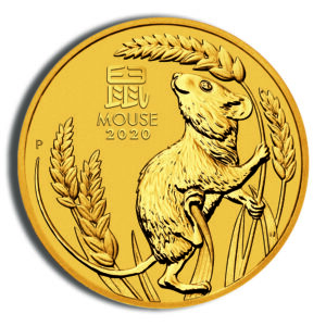 2020 2 oz Australia Gold Lunar Mouse BU - Series III