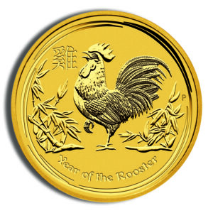 2017 2 oz Australia Gold Lunar Rooster BU - Series II