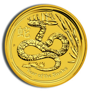 2013 2 oz Australia Gold Lunar Snake BU - Series II