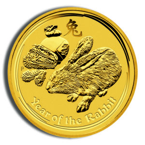 2011 2 oz Australia Gold Lunar Rabbit BU - Series II