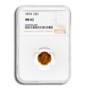 $1 Gold Indian Type 3 - NGC MS62