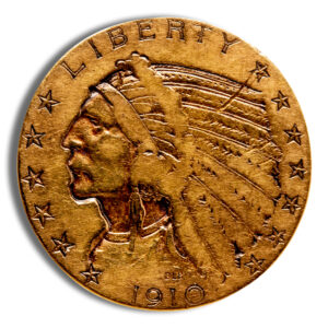 $5 Gold Indian Half Eagle - Cleaned/Low Grade