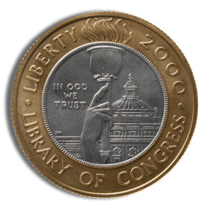 2000-W $10 Library of Congress Bimetallic Coin - BU (Box/COA)