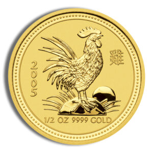 2005 1/2 oz Australia Gold Lunar Rooster BU - Series II