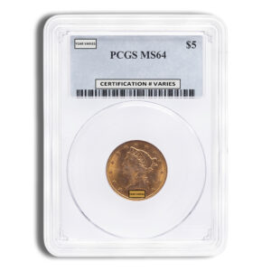 $5 Gold Liberty Half Eagle - PCGS MS64